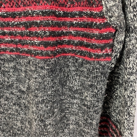 SPANNER Gray Red Wool Blend Button Wrap Knit Sweater XXL - Picture 10 of 11